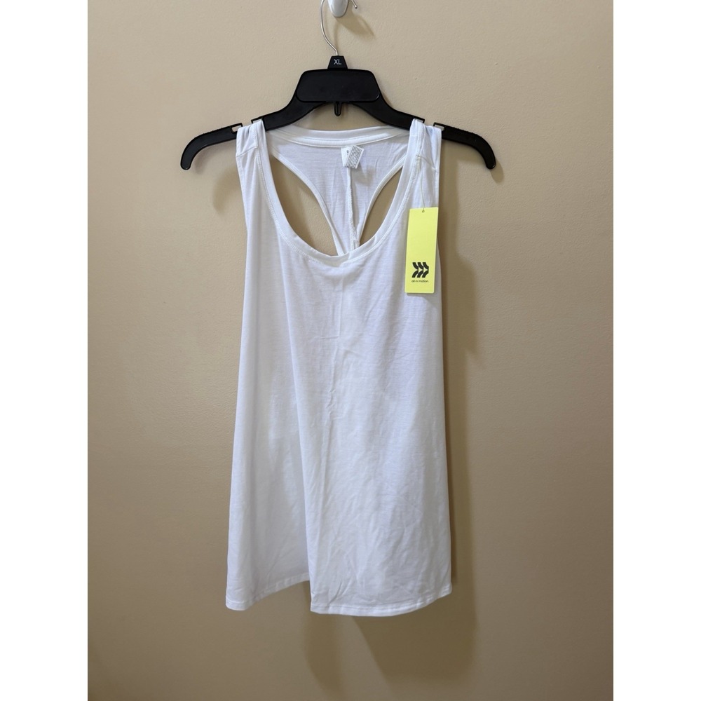 All in Motion Women's  Twist Racerback Activity Tank Top ~ White Sz 1X NWT